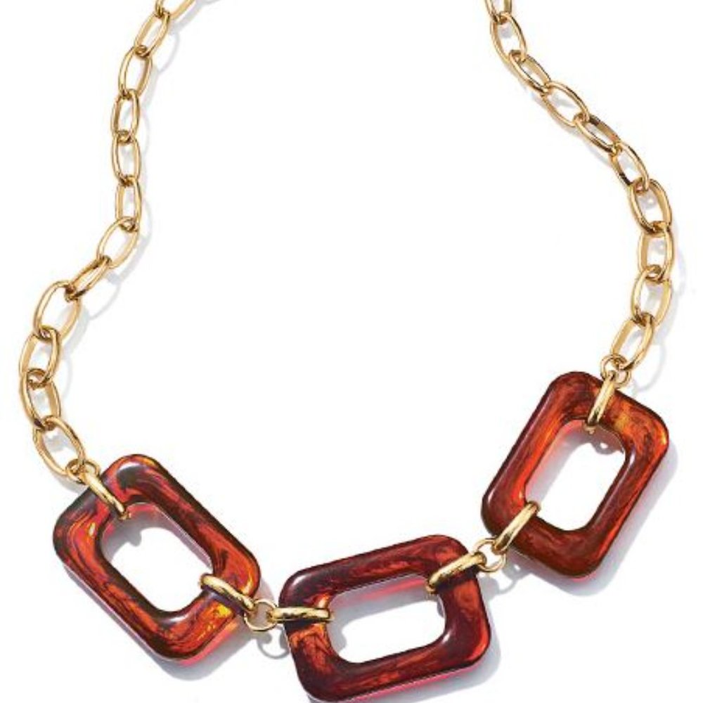 & Avon Fade To Dusk Link Tortoiseshell Necklace